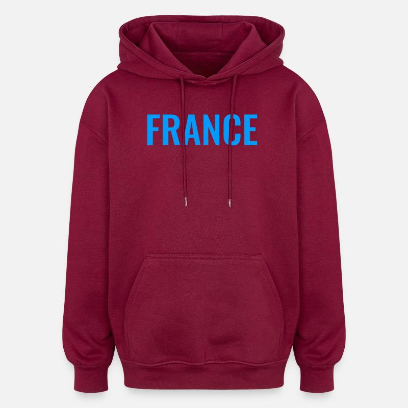 France Bleu - Sweat à capuche oversize unisexe - bordeaux
