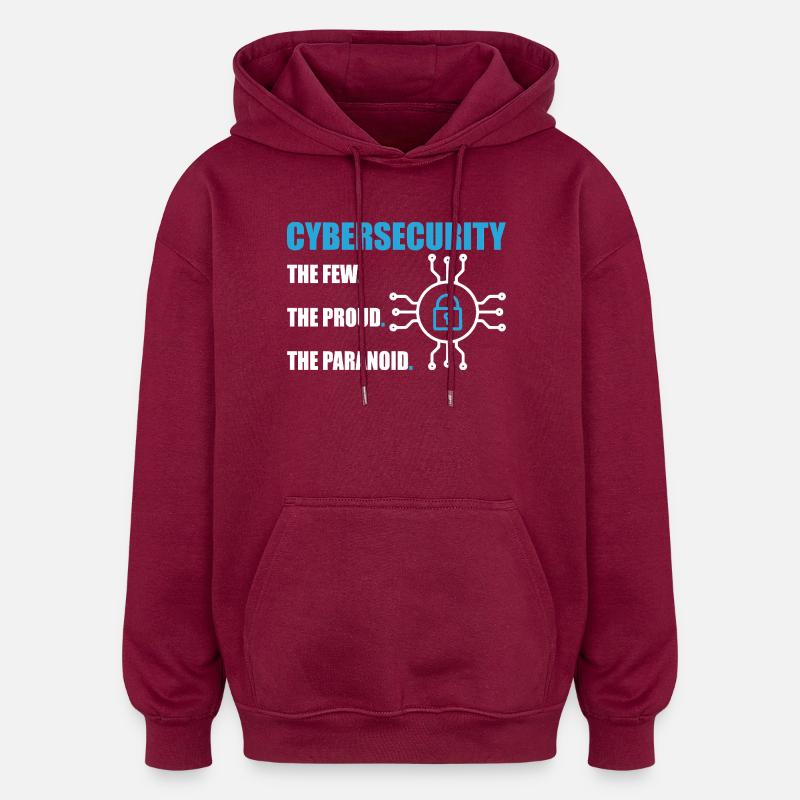 Lustiges Cybersicherheits-IT-Support-IT-Sicherheitsnetzwerk - Oversized Unisex Hoodie - Burgunderrot