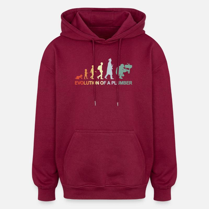 VVS-udviklingen - Oversize unisex hoodie - burgunder-rød