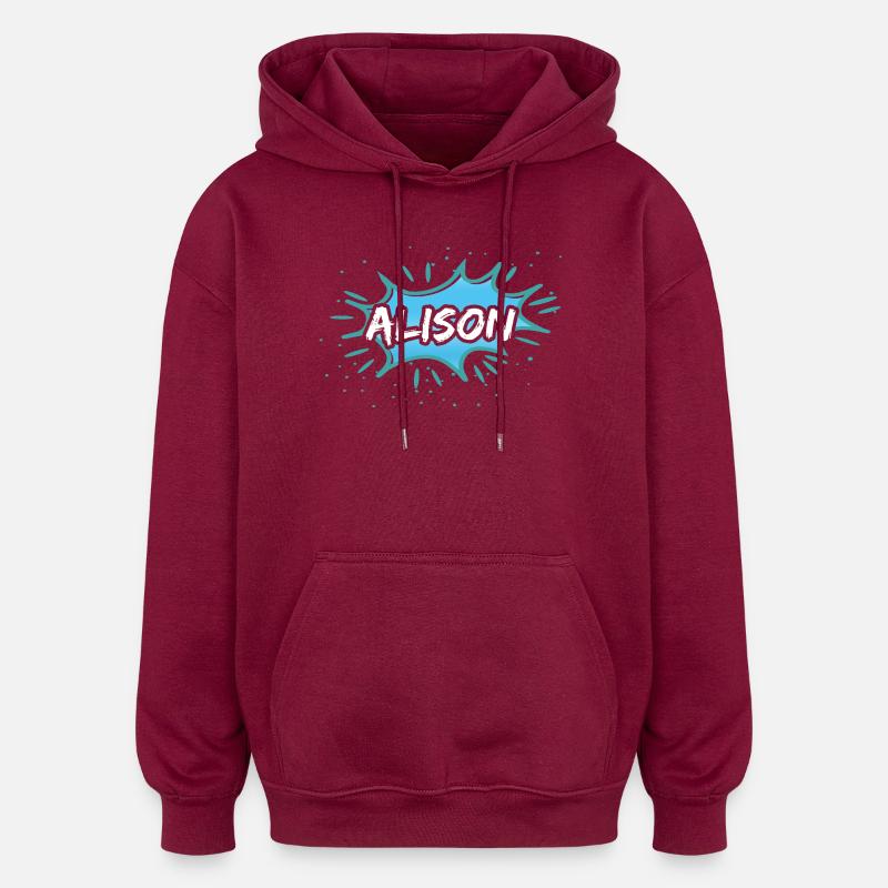 Cadeau pour Alison - Sweat à capuche oversize unisexe - bordeaux