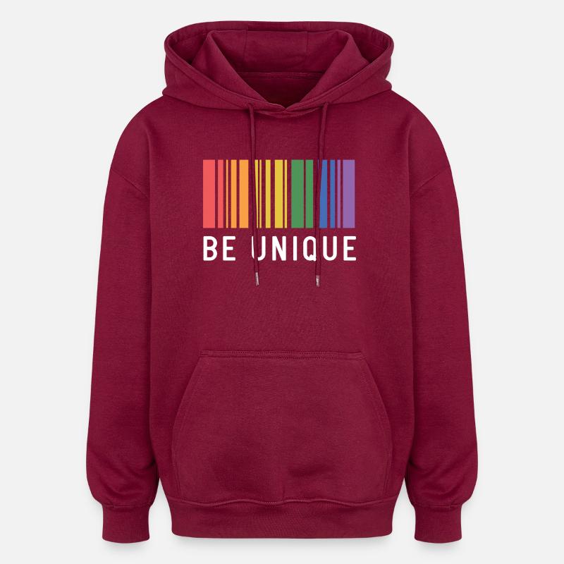 LGBT Pride Month - Be Unique - Oversized Unisex Hoodie - burgundy