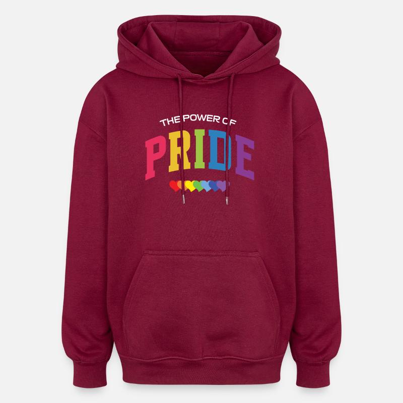LGBT-Pride-Monat – Die Kraft des Stolzes - Oversized Unisex Hoodie - Burgunderrot