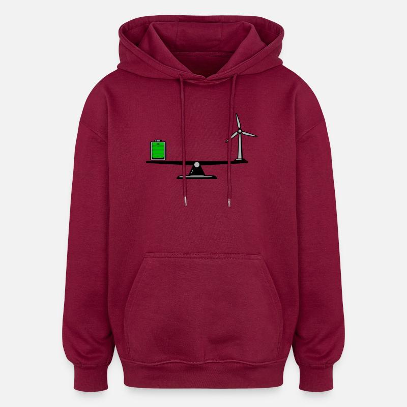 Distribuez judicieusement - Sweat à capuche oversize unisexe - bordeaux