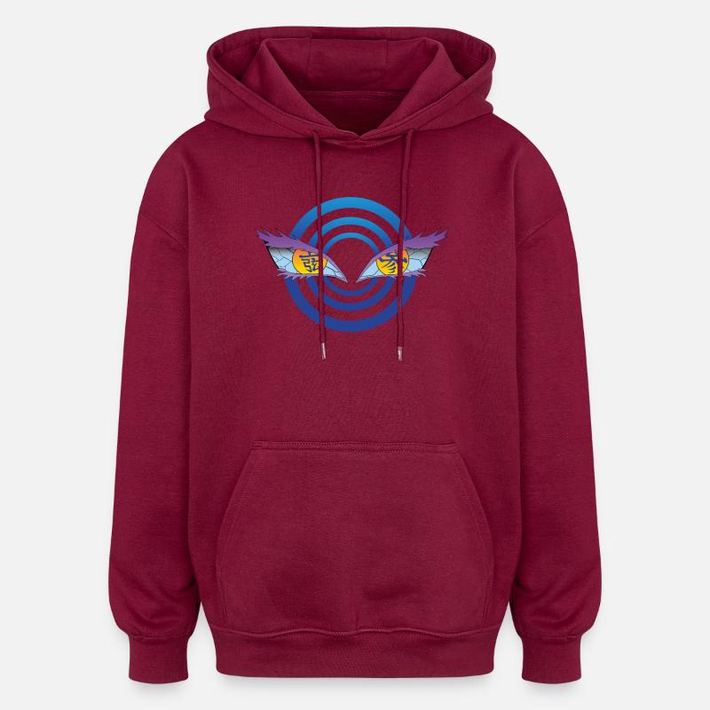 RingsEyes Wings Gaze - Oversized Unisex Hoodie - burgundy