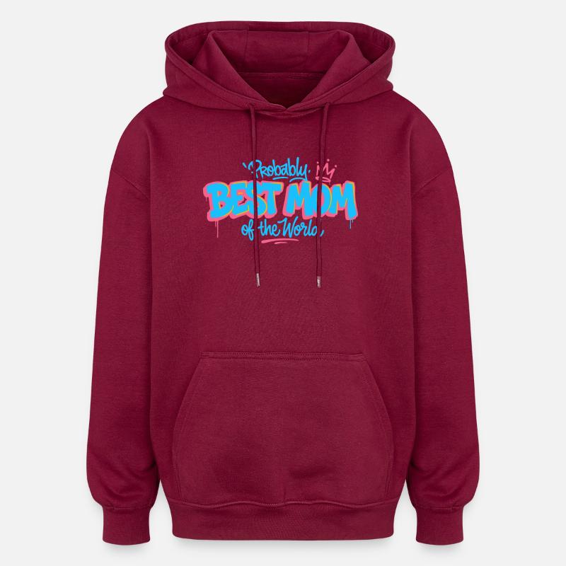 Meilleure Maman du Monde - Sweat à capuche oversize unisexe - bordeaux