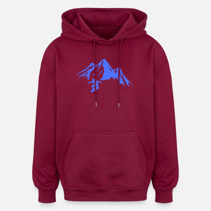 snowboard_berge- - Oversized Unisex Hoodie - Burgunderrot