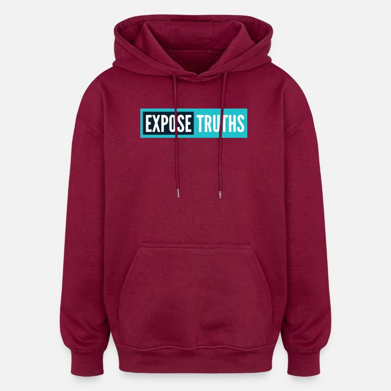 Révéler les vérités - Sweat à capuche oversize unisexe - bordeaux