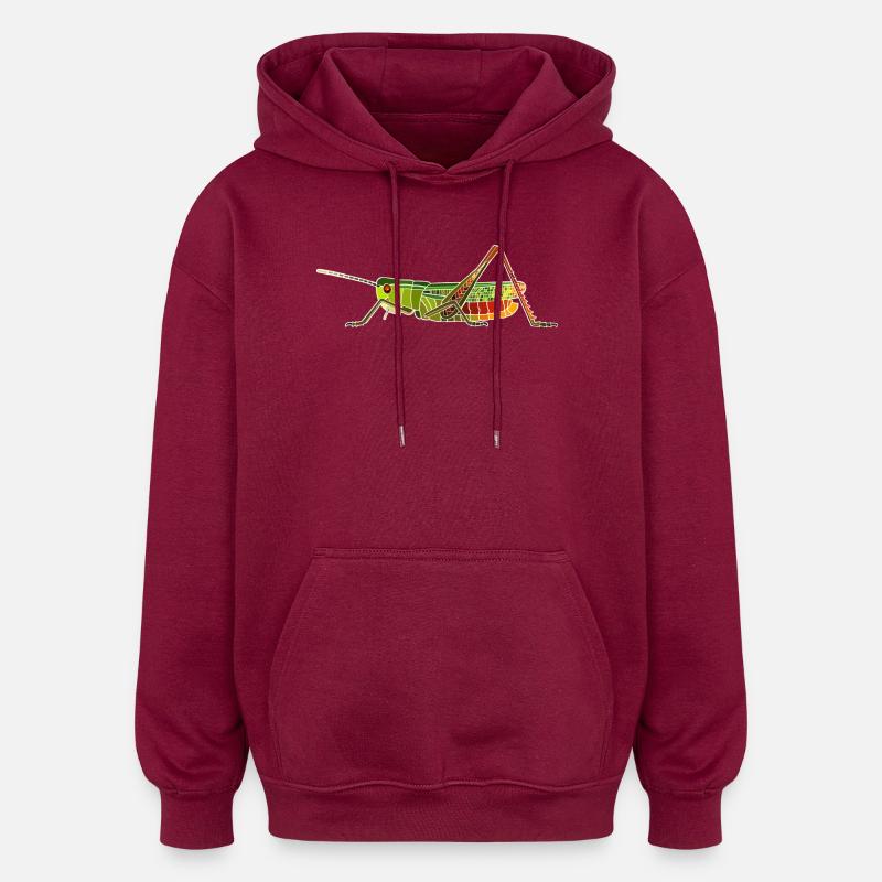 Heidegrashüpfer - Oversized Unisex Hoodie - Burgunderrot