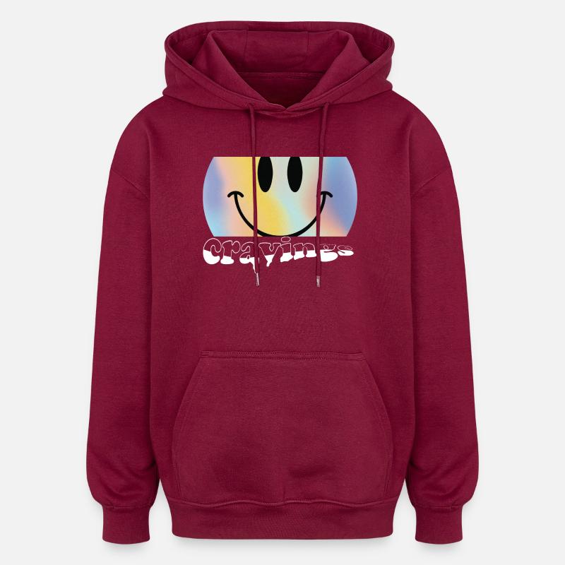  Tie-Dye Cravings Logo - Sweat à capuche oversize unisexe - bordeaux