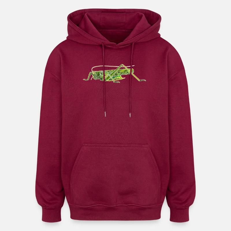 Grand cheval de foin vert - Sweat à capuche oversize unisexe - bordeaux