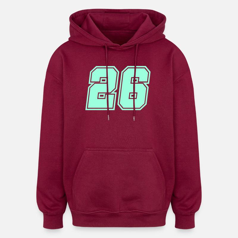 26 - Sweat à capuche oversize unisexe - bordeaux