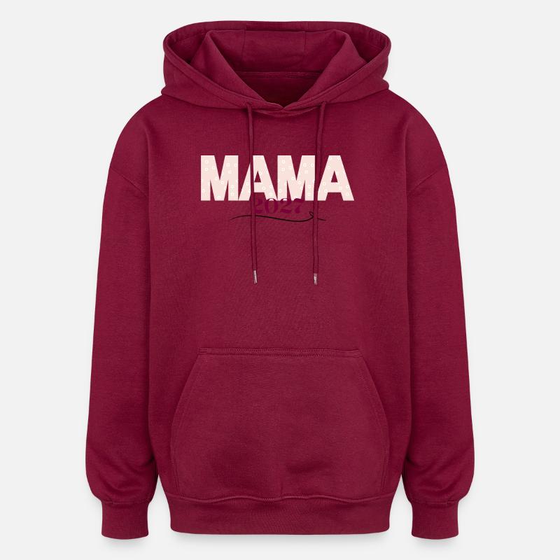 Imprimé floral Mama 2027 - Sweat à capuche oversize unisexe - bordeaux