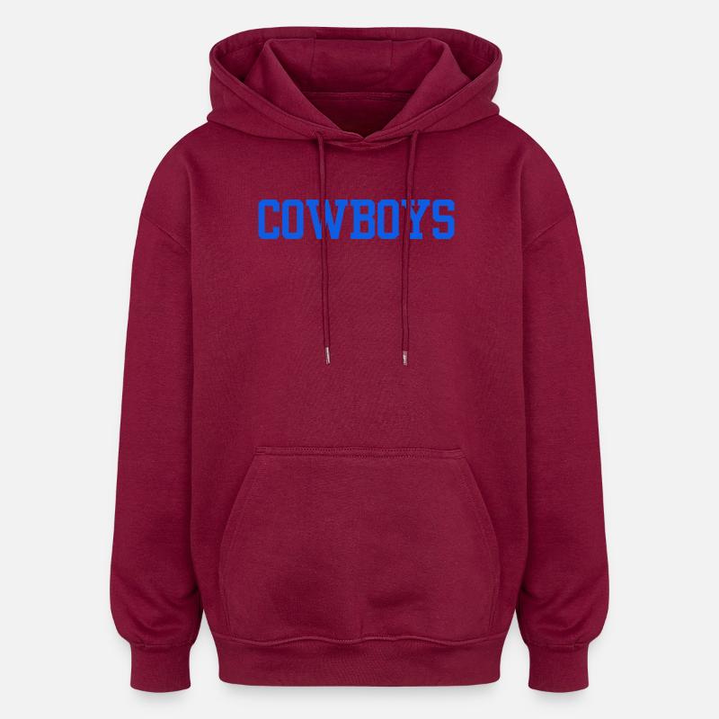 Cowboys - Oversized Unisex Hoodie - burgundy
