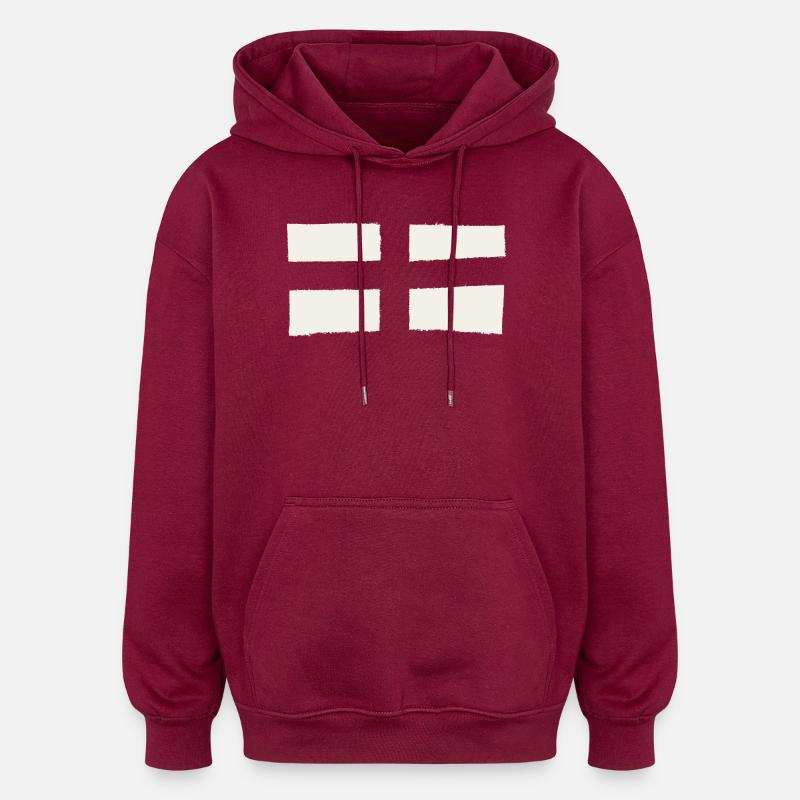 Drapeau anglais - Fond rouge - Sweat à capuche oversize unisexe - bordeaux