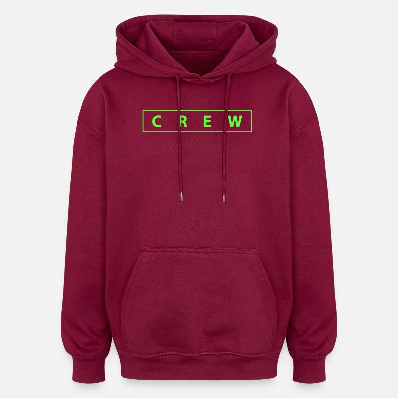 crew- - Oversized Unisex Hoodie - Burgunderrot
