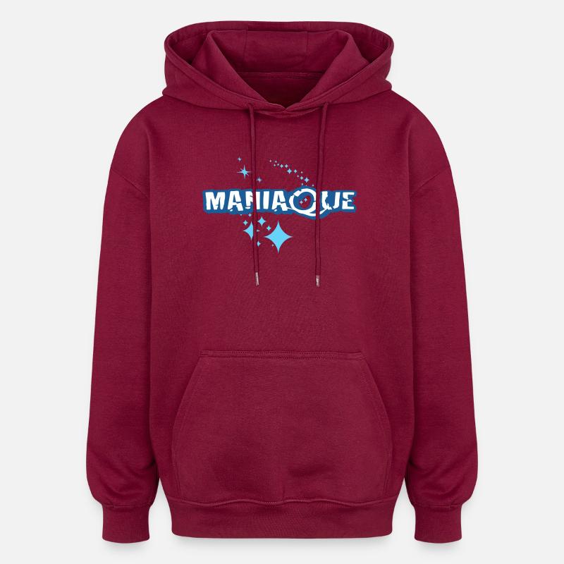 Maniaque - Sweat à capuche oversize unisexe - bordeaux