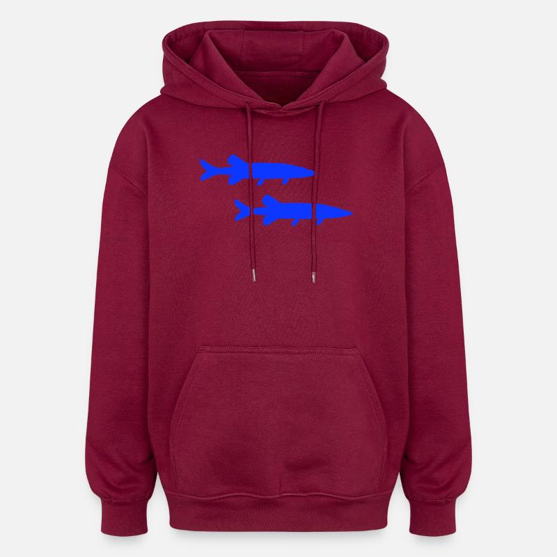 Brochet - Sweat à capuche oversize unisexe - bordeaux