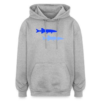 hecht_fisch_2- - Oversized Unisex Hoodie - burgundy - Front - Noah (186cm)