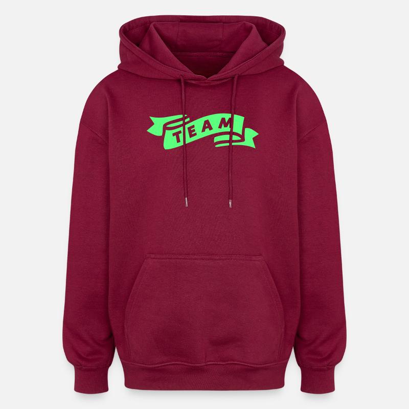 team_banderole- - Sweat à capuche oversize unisexe - bordeaux
