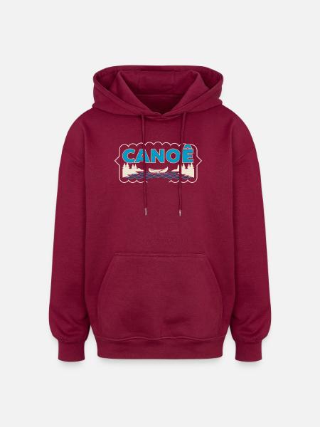 Canoeing on Sylvester Lake - Oversized Unisex Hoodie - burgundy