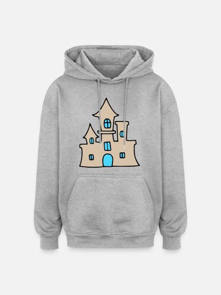 Sandcastle - beach summer - Oversized Unisex Hoodie - burgundy
