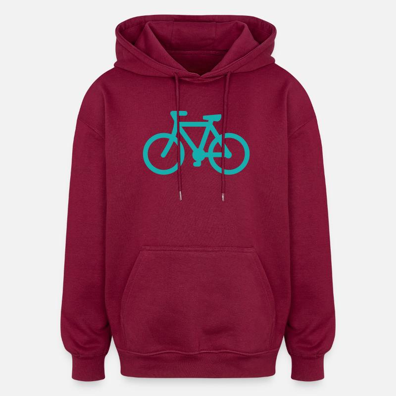 Cycle - Sweat à capuche oversize unisexe - bordeaux
