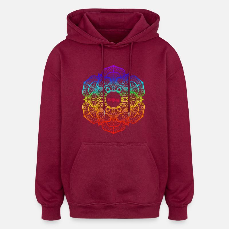 Enjoy - Oversized Unisex Hoodie - Burgunderrot