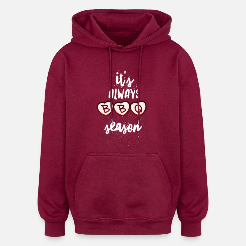 Cœurs de la saison du barbecue toujours - Sweat à capuche oversize unisexe - bordeaux