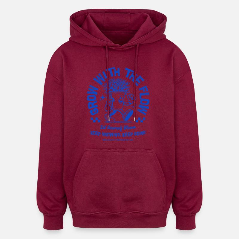 Grandir avec le courant - Sweat à capuche oversize unisexe - bordeaux