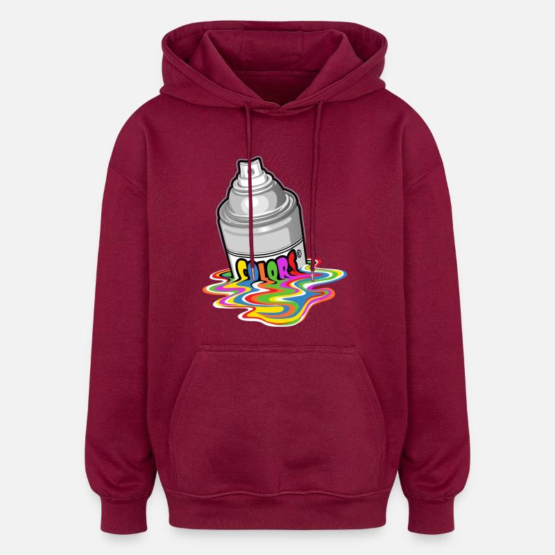 Schmelzendes Spray - Oversized Unisex Hoodie - Burgunderrot