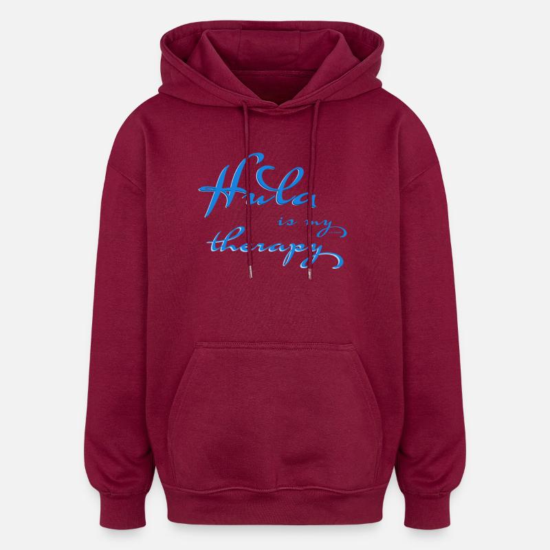 Hula est ma thérapie - Sweat à capuche oversize unisexe - bordeaux