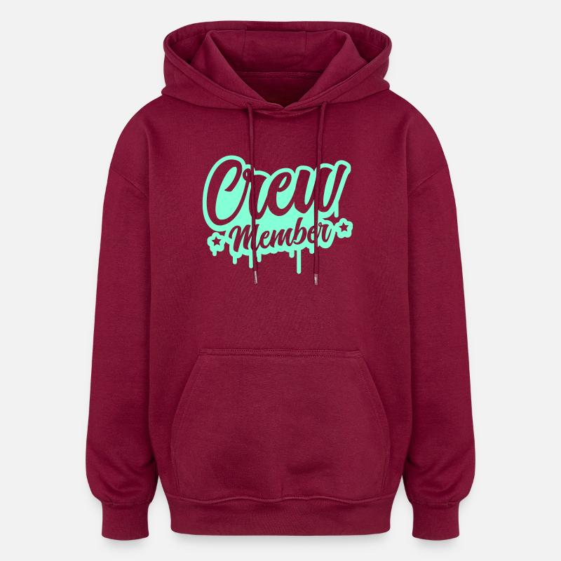 Crew Member Spritz Script - Oversized Unisex Hoodie - Burgunderrot