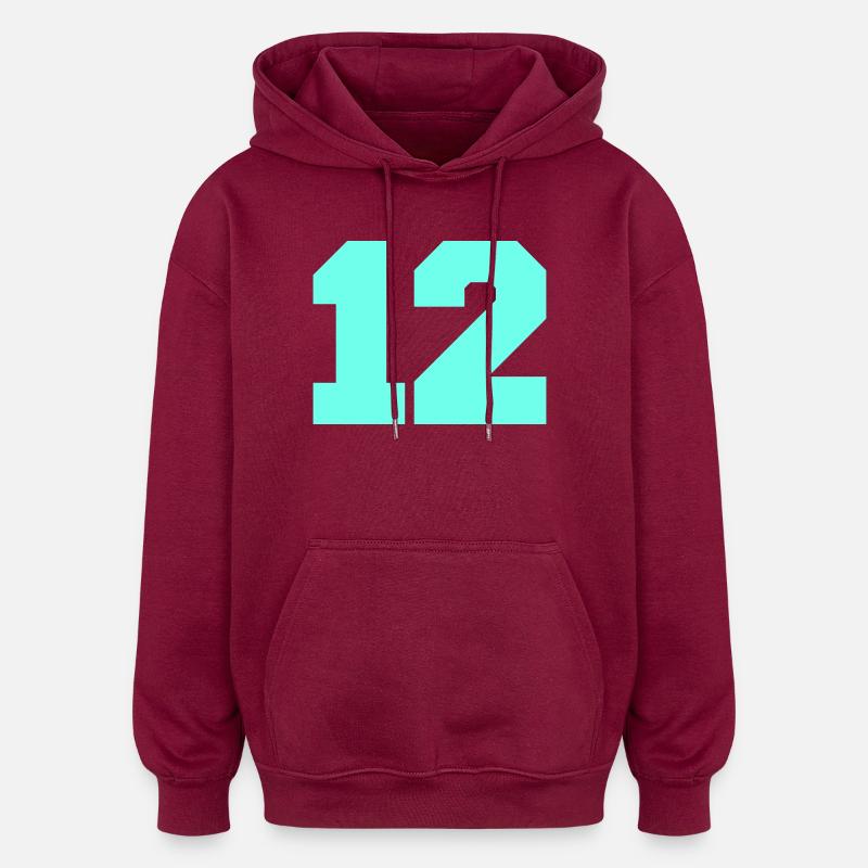 12 - Sweat à capuche oversize unisexe - bordeaux