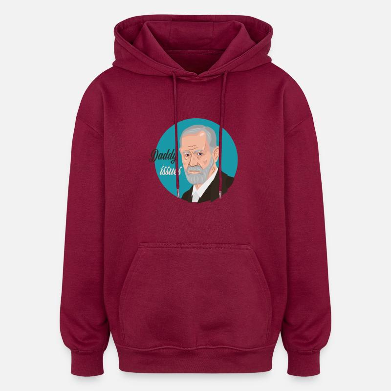 Freud Papa - Oversized Unisex Hoodie - Burgunderrot