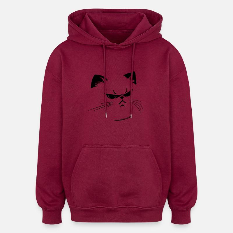 Mürrisch oder nicht? - Oversized Unisex Hoodie - Burgunderrot