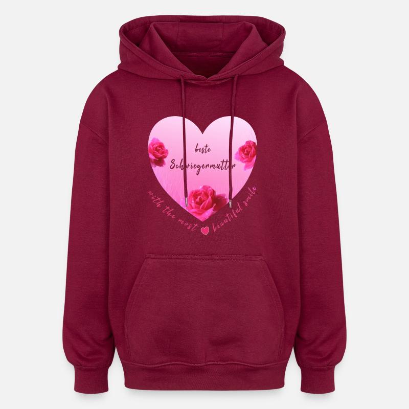 beste Schwiegermutter - Oversized Unisex Hoodie - Burgunderrot