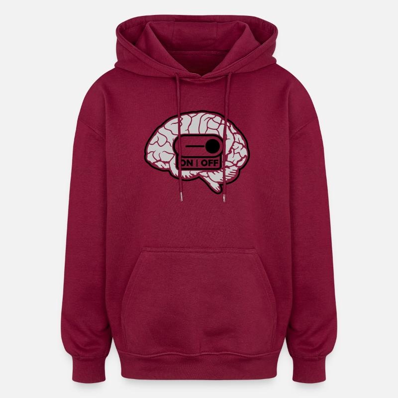 Schalter Gehirn ausschalten - Oversized Unisex Hoodie - Burgunderrot