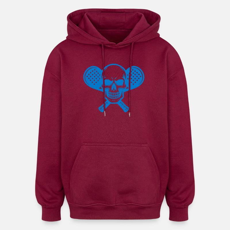 Tête Skeleton Lacrosse Coeur Logo - Sweat à capuche oversize unisexe - bordeaux