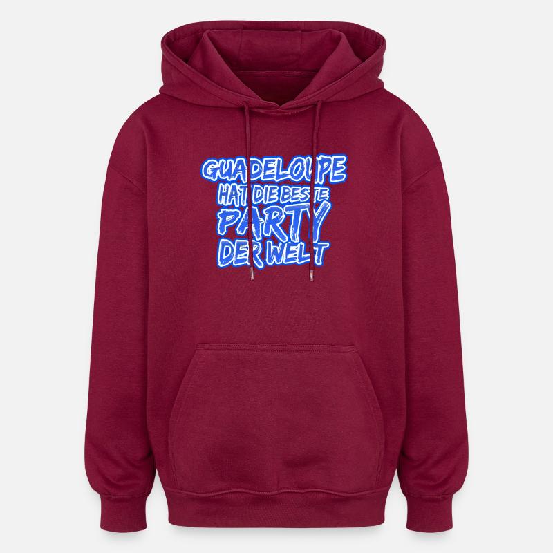 Guadeloupe Guadeloupe - Oversized Unisex Hoodie - burgundy