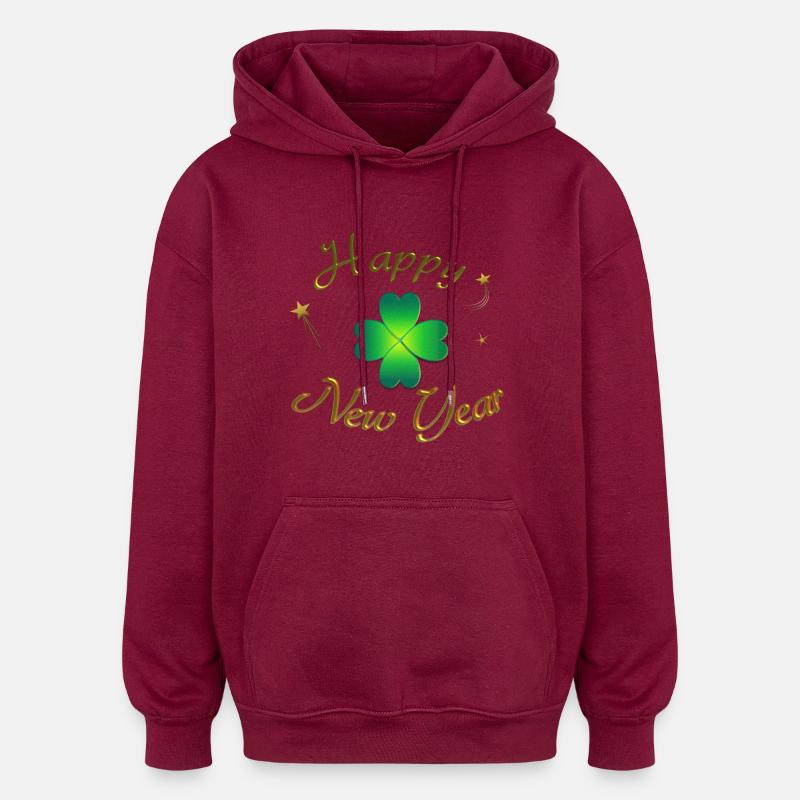 Bonne année ! - Sweat à capuche oversize unisexe - bordeaux