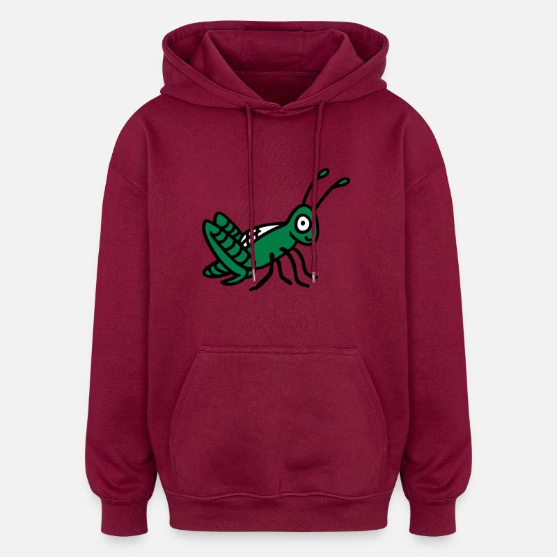 Grasshopper 3 - Sweat à capuche oversize unisexe - bordeaux