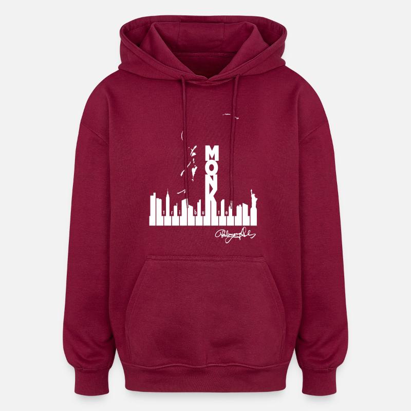 Monk B - Sweat à capuche oversize unisexe - bordeaux