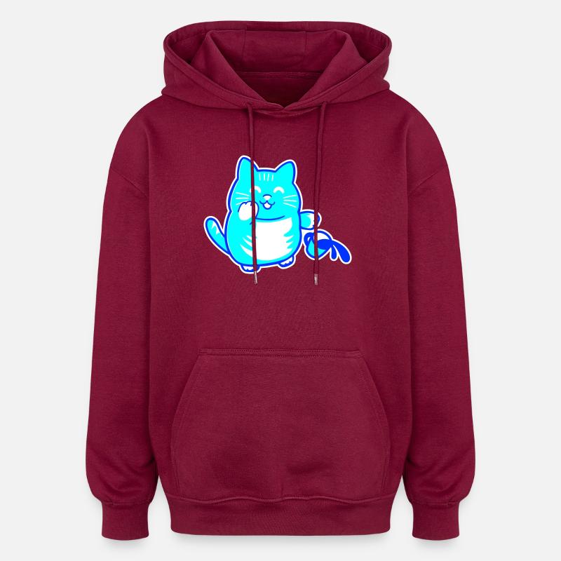 Chat farceur - Sweat à capuche oversize unisexe - bordeaux