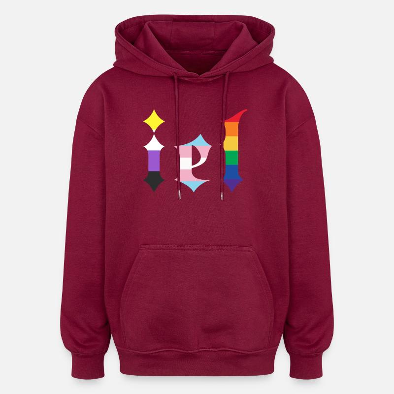 Gotisch - Oversized Unisex Hoodie - Burgunderrot