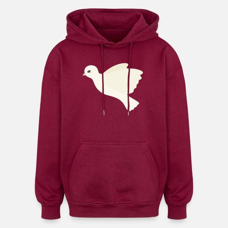 Colombe d’ivoire en vol - Sweat à capuche oversize unisexe - bordeaux