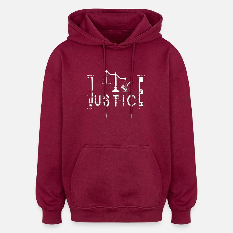 JUSTICE - Sweat à capuche oversize unisexe - bordeaux