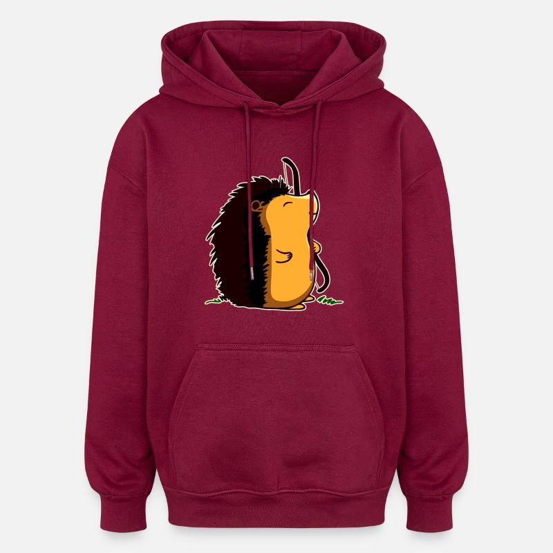 Archer Hérisson - Sweat à capuche oversize unisexe - bordeaux