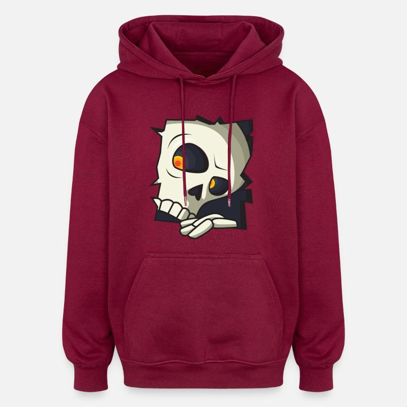 Crâne - Sweat à capuche oversize unisexe - bordeaux