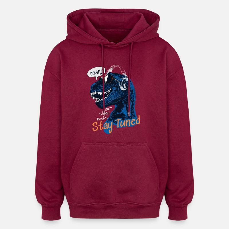 T-Rex Håll ögonen öppna - Oversized luvtröja unisex - vinröd