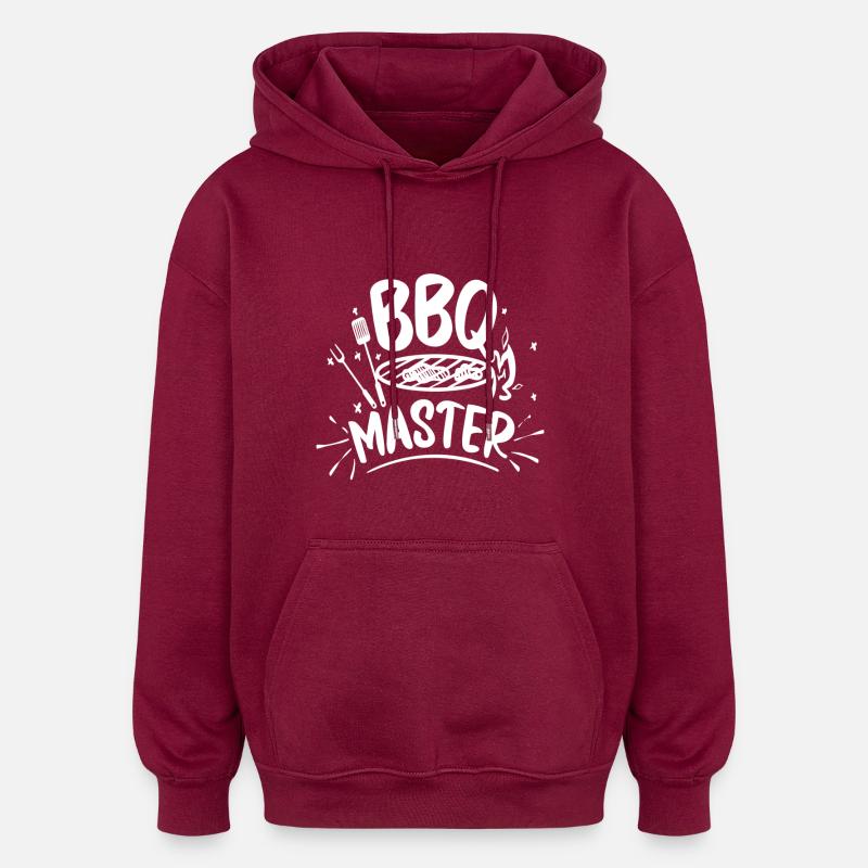 Maître du barbecue - Sweat à capuche oversize unisexe - bordeaux